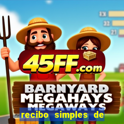 recibo simples de pagamento word